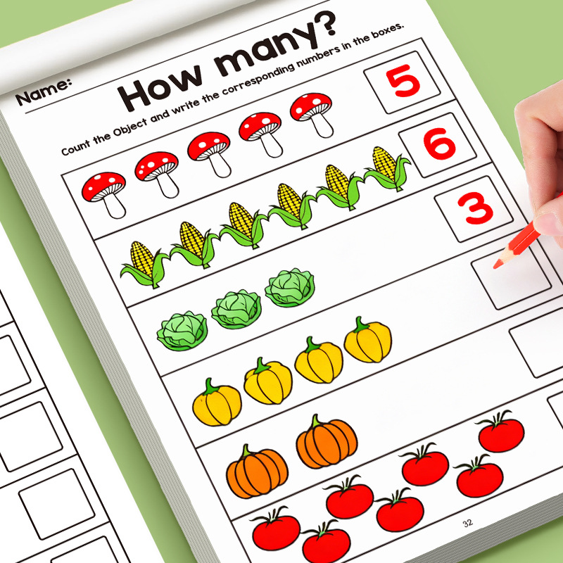 32-Page Illustrated Math Workb - đánh giá và giá Learning Workbook Preschool