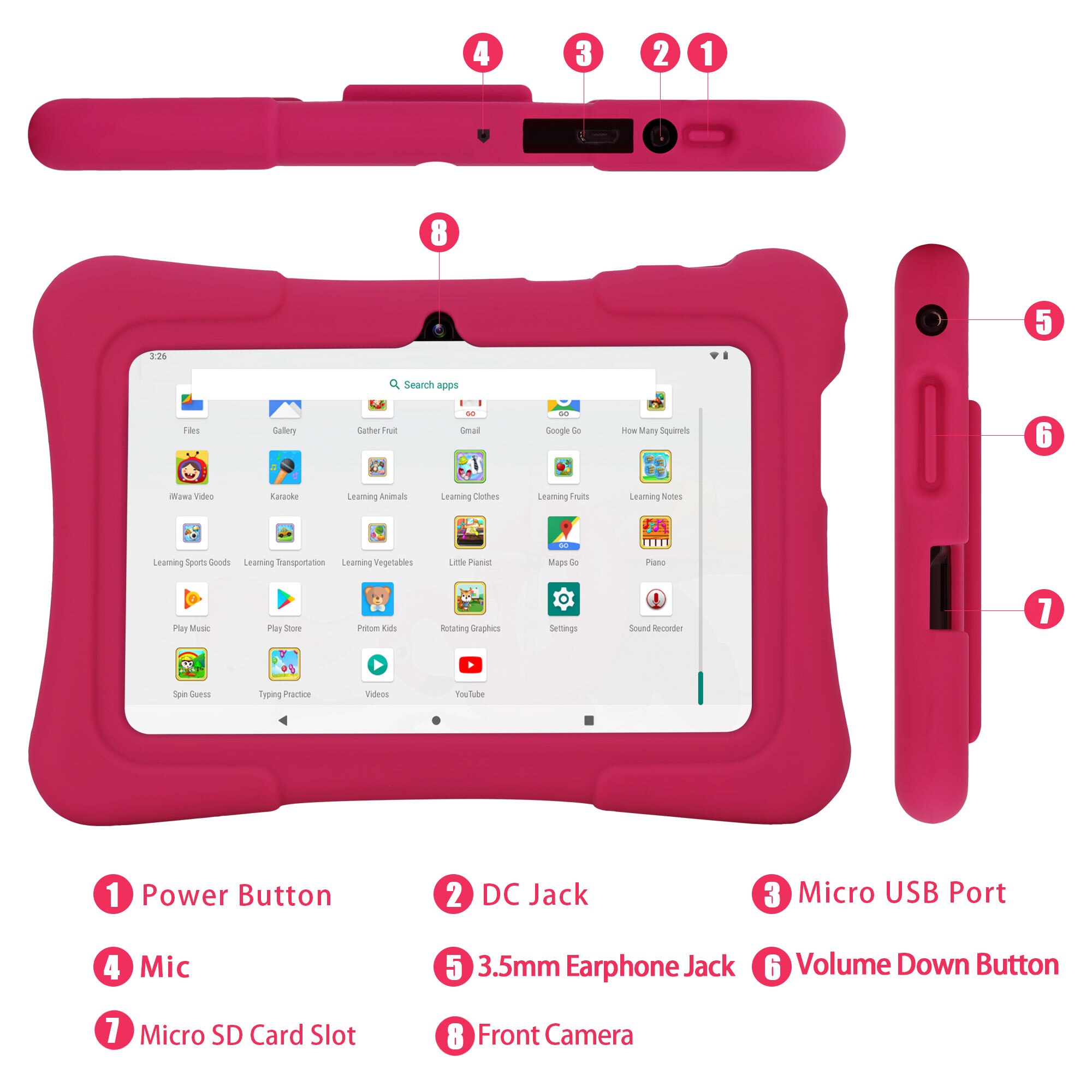 Pritom 7 inch trẻ em máy tính  - đánh giá và giá Kids Education Software For Pc