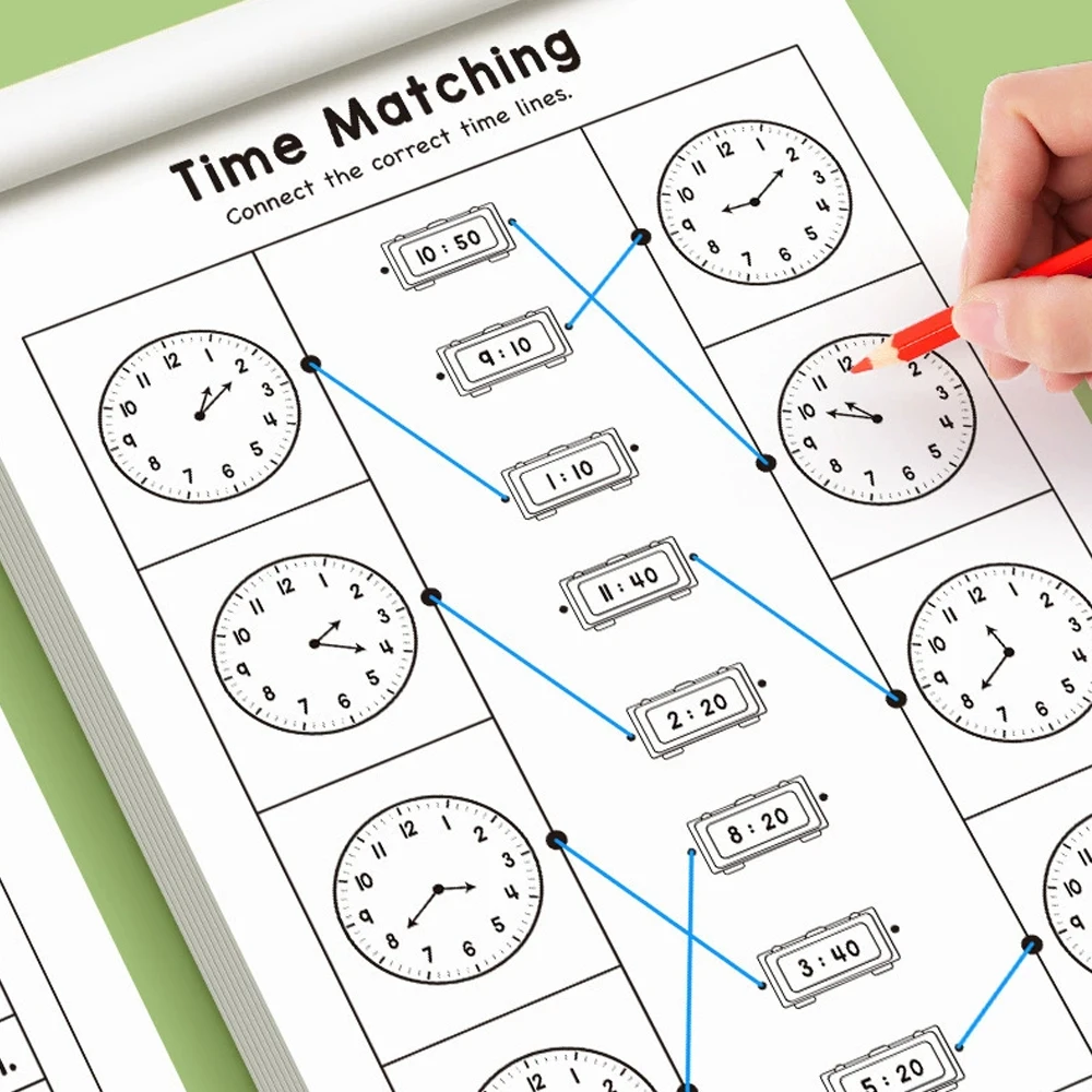 32 Pages Telling Time Workbook - đánh giá và giá Learning Workbook Preschool