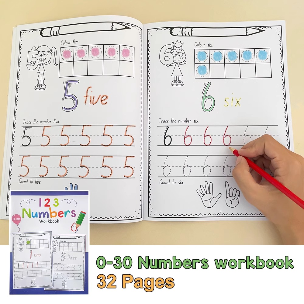 A4 Size Number 0-30 Tracing Pr - đánh giá và giá Learning Workbook Preschool