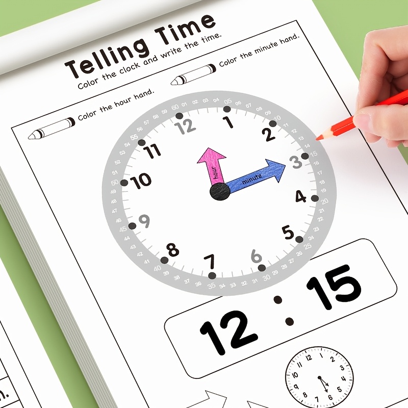 Children Telling Time Practice - đánh giá và giá Learning Workbook Preschool