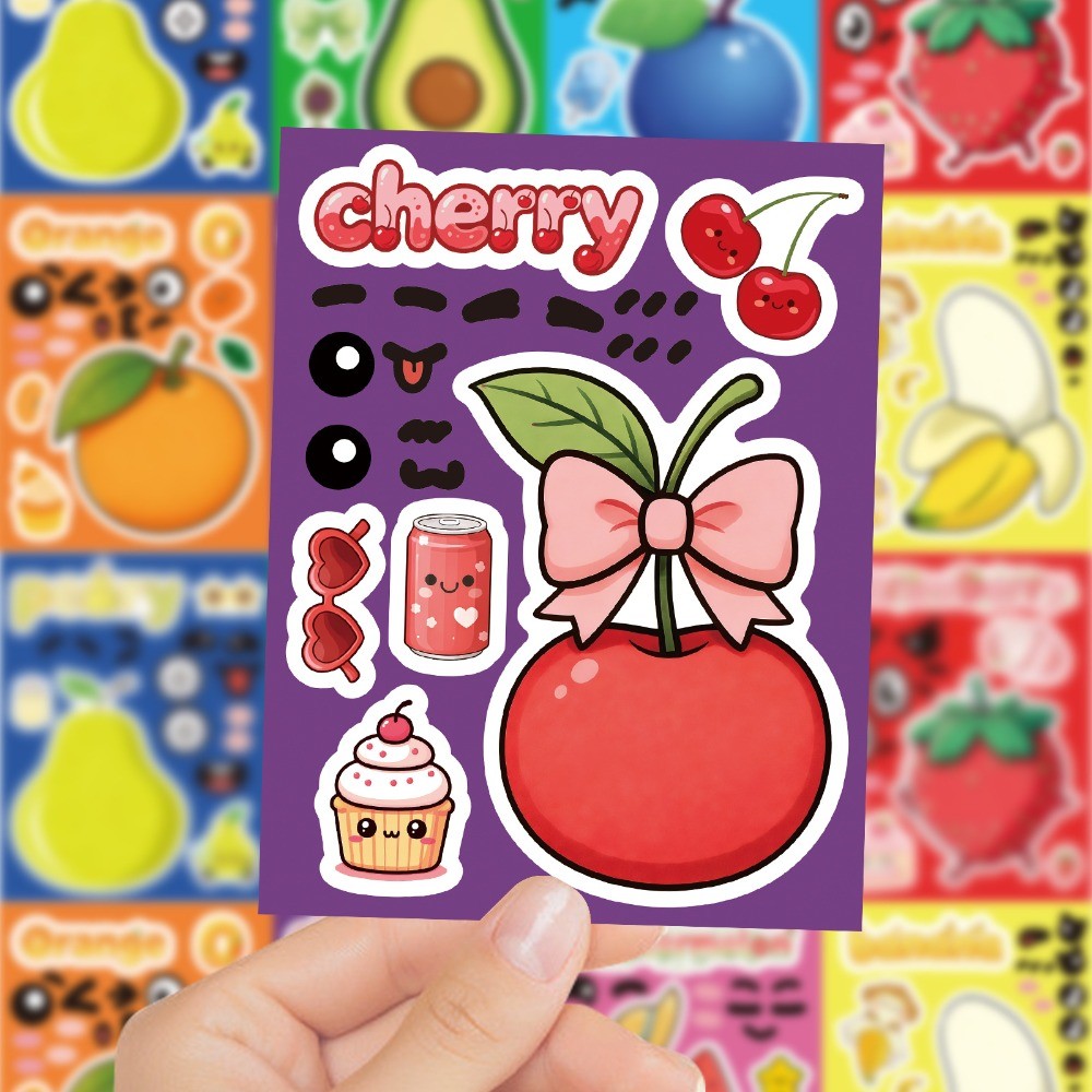 8 Sheets Make Face Cute Cartoo - đánh giá và giá Kids Education Store