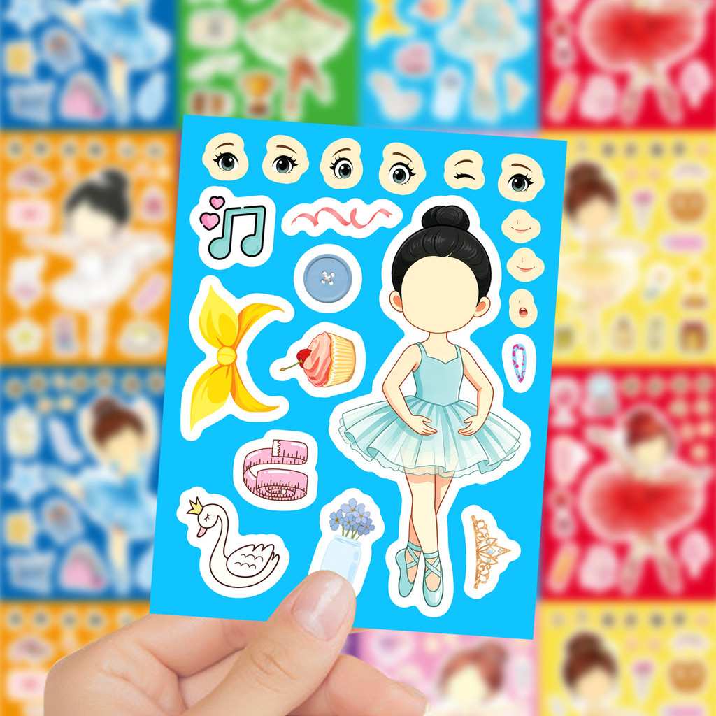 8Sheets Ballet Girl Make Face  - đánh giá và giá Kids Education Store