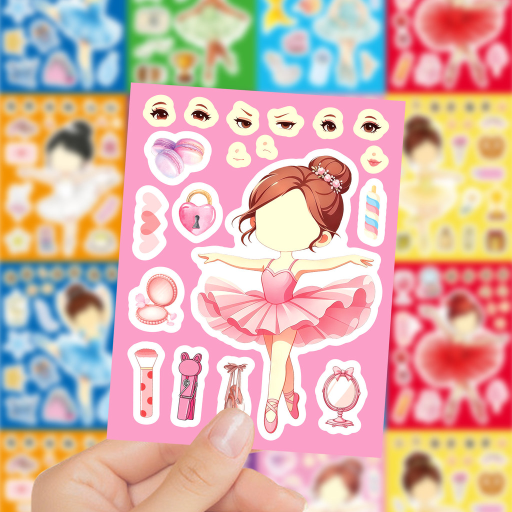 8Sheets Ballet Girl Make Face  - đánh giá và giá Kids Education Store