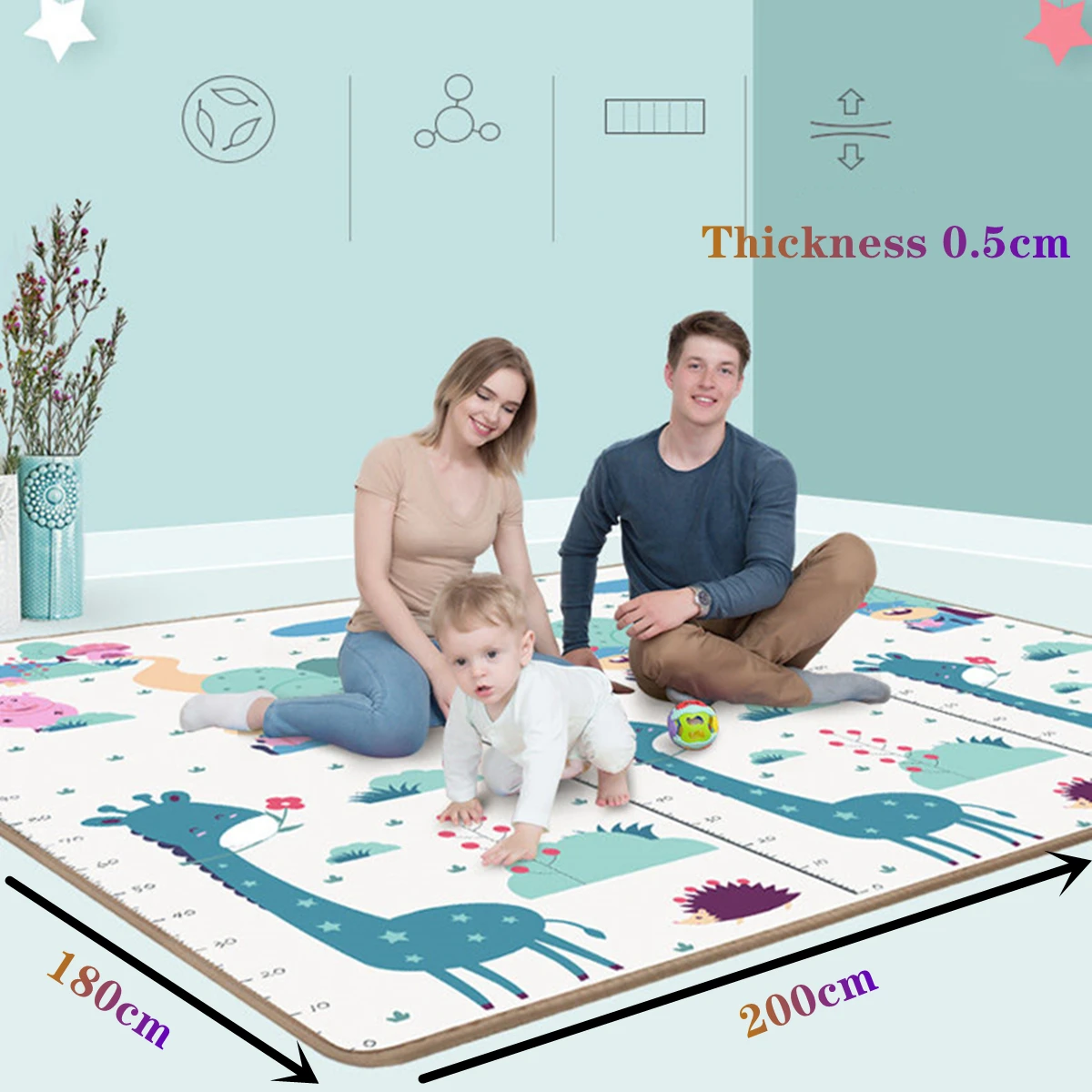 200x180cm Thick 0.5cm Baby Pla - đánh giá và giá Kids Education Allowance