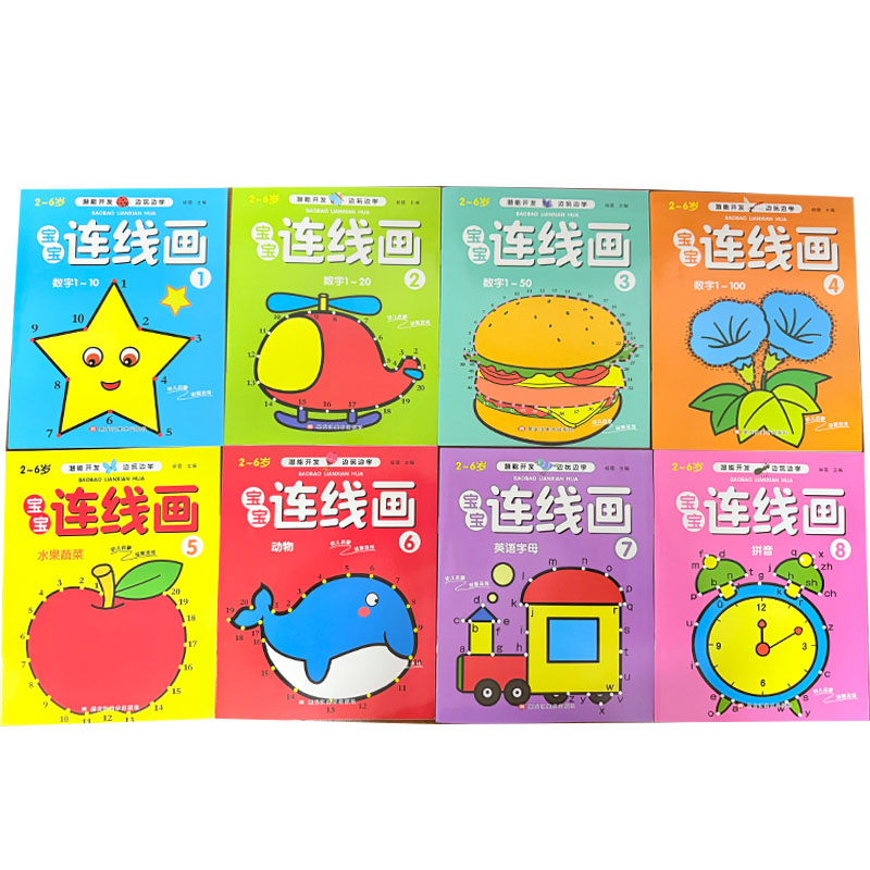 8Pcs Kids Connect the Dots Col - đánh giá và giá Learning Workbook Preschool